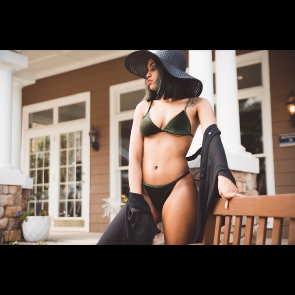 Green Velour Swim - Picture 2 of 6